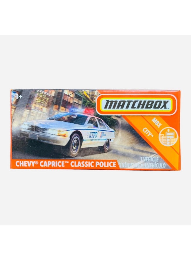MATCHBOX سيارة شرطة شيفي كابريس كلاسيك في علبة الثقاب