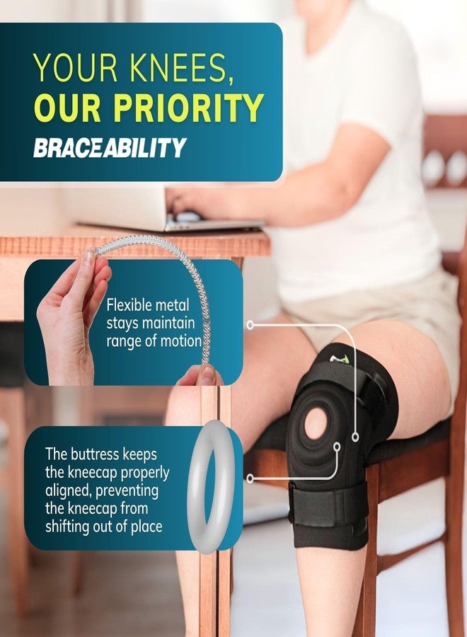 بريس أبيليتي دعامة الركبة BraceAbility Bariatric للأرجل الكبيرة - دعامة ركبة بمقاسات كبيرة مع مثبتات جانبية للرجال أو النساء ذوي البنية الكبيرة، التهاب المفاصل، التهاب وتر الرضفة، ألم تليّن غضروف الرضفة الناتج عن السمنة، عدم الاستقرار (2XL) - Image 5