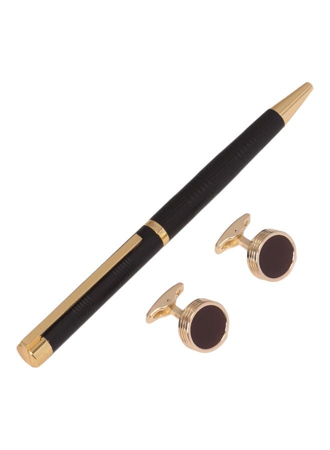 Corato Black and gold Corato pen and cufflinks set - Image 1