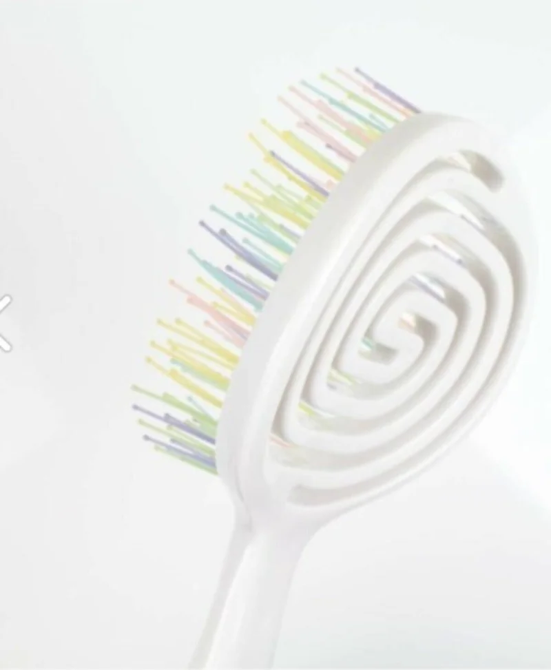Nascita Three-Dimensional Oval Hair Brush White and Pink