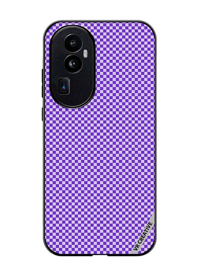 VR CREATIVE Protective Case Cover For Oppo Reno 10 Pro Plus Groovy Purply And White Checkerboard Design Multicolour - Image 1