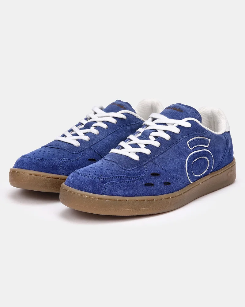 بيواكوف Men's Ollie Zone Ford Blue Suede Leather Skate Sneakers