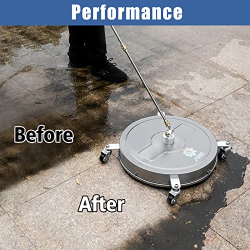 JANZ 20'' Pressure Washer Surface Cleaner with 4 Wheels, Stainless Steel Housing, 1/4" Quick Plug, 2 Extension Wands, 2 Replacement Nozzles and 3 Spray Nozzles, 4000 PSI - Image 5