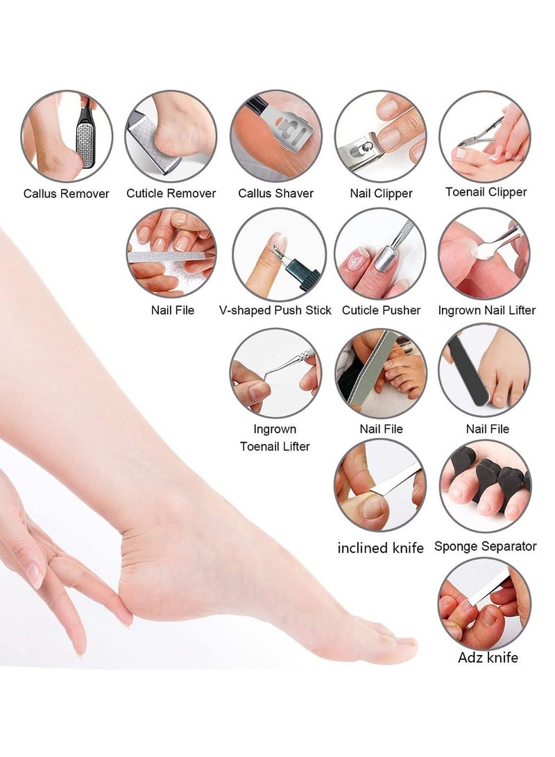 Arabest 36 in 1 Pedicure Kit, Professional Pedicure Tools Foot Rasp Foot Dead Skin Remover for Home & Salon Care - Image 2