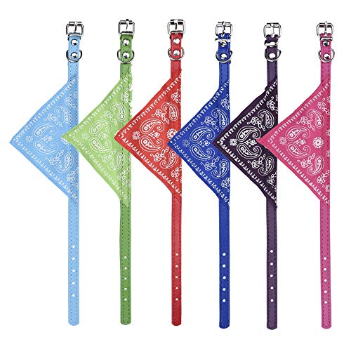 CM Cosmos Pet Bandana Puppy Dog Scarf Collar Neckchief with Adjustable Buckle for Dog Cat Decoration Pack of 6 Small - Image 1