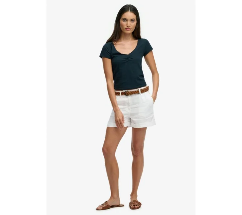 سوبر دراي Mid Rise Linen Shorts
