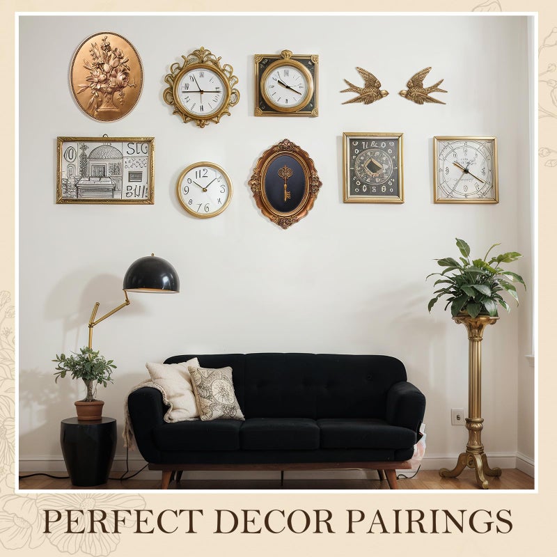 Kathfly 4 Pcs Vintage Wall Sculpture Set 3D Retro Love Bird Decor Gold Flower Hanging Decoration Antique Wall Statue Decor Gallery for Kitchen Bedroom Living Room, Valentine's Day Gift for Couple - Image 3