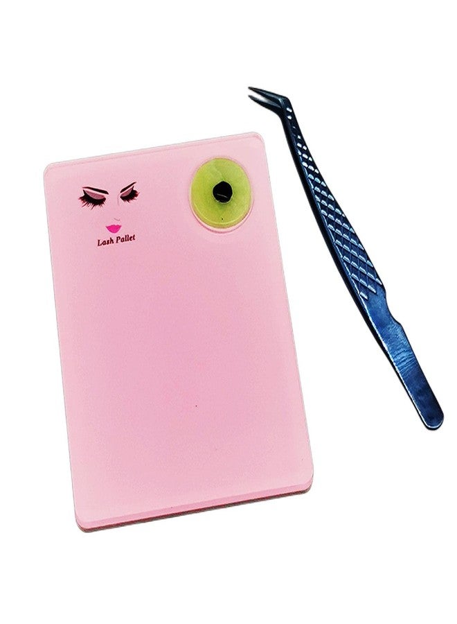 Sisiter 2-in-1 Acrylic Eyelash Extension Pallet + Round Jade Stone Set Eyelash Grafting Tool Pad Lash Tray Gasket (Pink) - Image 5
