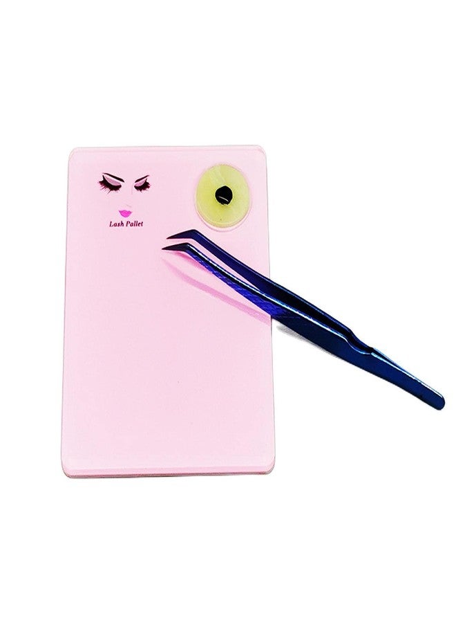 Sisiter 2-in-1 Acrylic Eyelash Extension Pallet + Round Jade Stone Set Eyelash Grafting Tool Pad Lash Tray Gasket (Pink) - Image 4