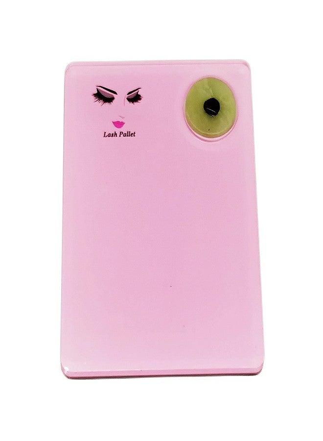 Sisiter 2-in-1 Acrylic Eyelash Extension Pallet + Round Jade Stone Set Eyelash Grafting Tool Pad Lash Tray Gasket (Pink) - Image 1