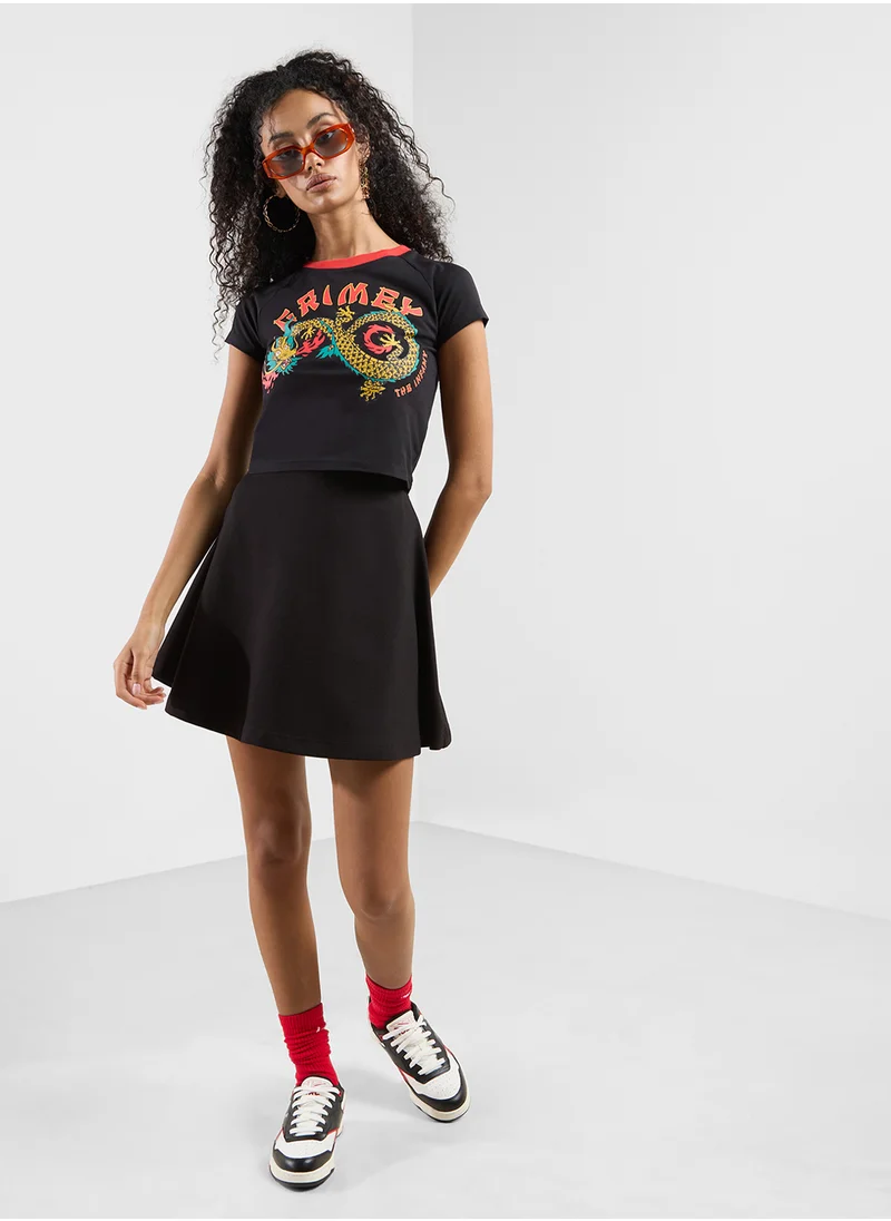 Grimey Lucky Dragon Girl Raglan Fitted T-Shirt