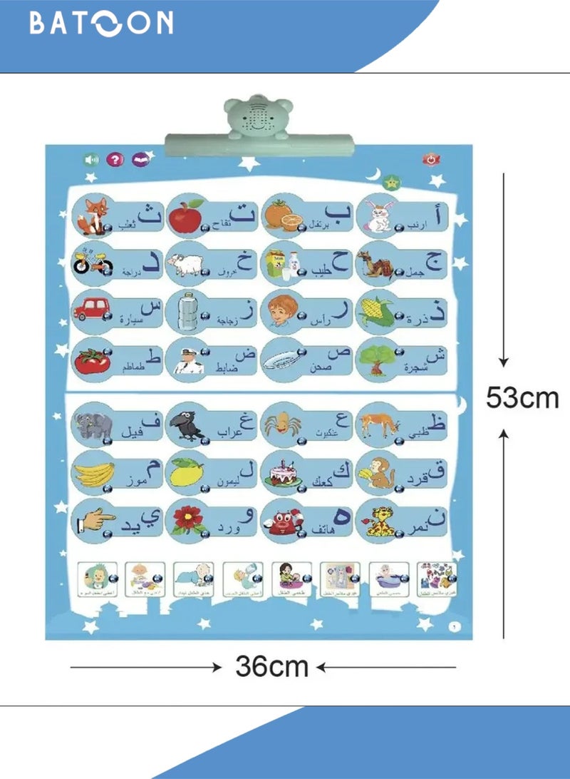 باتون كتب إلكترونية ثنائية اللغة (عربية وإنجليزية)، ألعاب تعليمية تفاعلية، كتب صوتية، ألعاب تعليمية للأطفال مع قلم تفاعلي، 13 صفحة، تحتوي على أكثر من 350 كلمة تعليمية للأطفال في المراحل المبكرة. - Image 5
