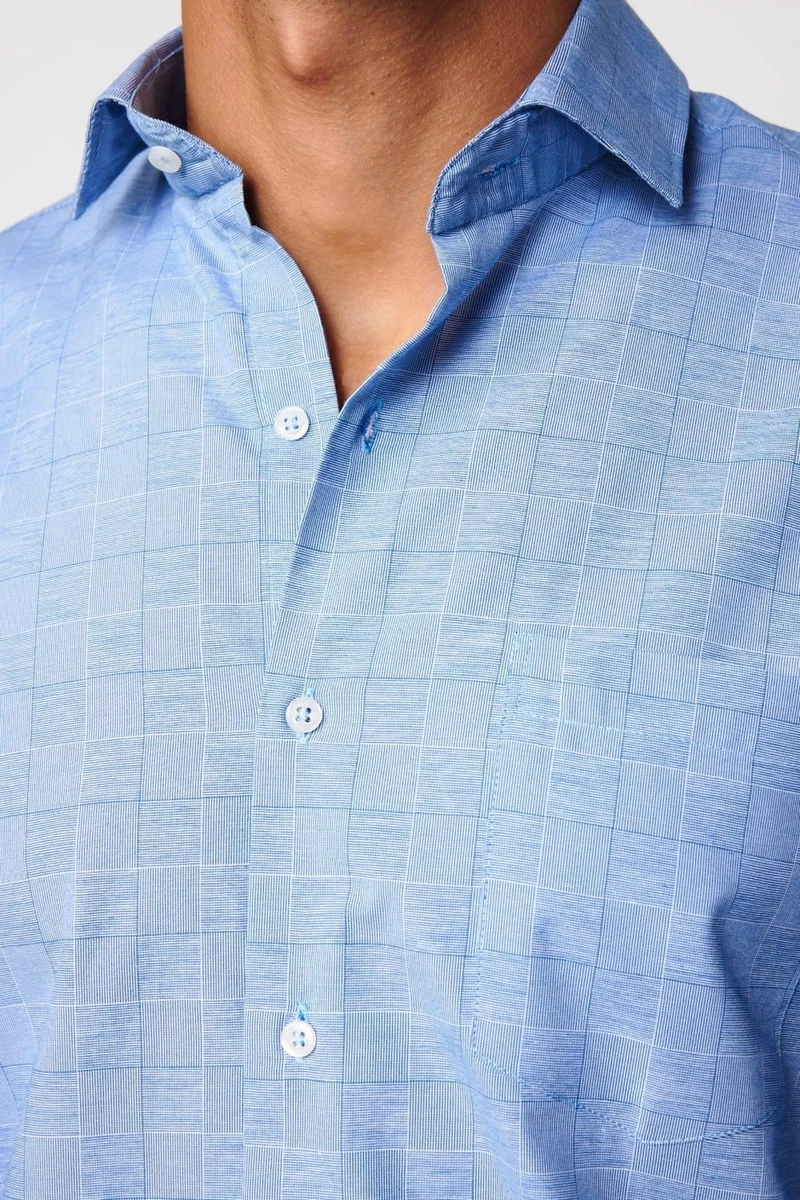 تودورس Classic Fit Cotton Easy-Iron Striped Blue Men's Shirt