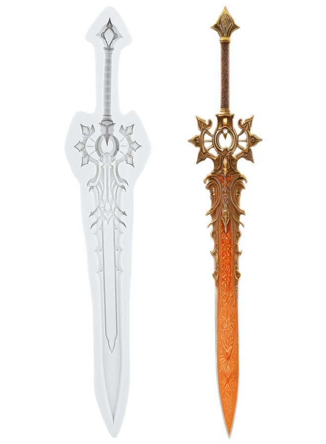 MYPRACS Flower Sword Silicone Mold Weapon Sword Fondant Molds For Cake Decorating Cupcake Topper Polymer Clay Chocolate Candy Gum Paste - Image 1