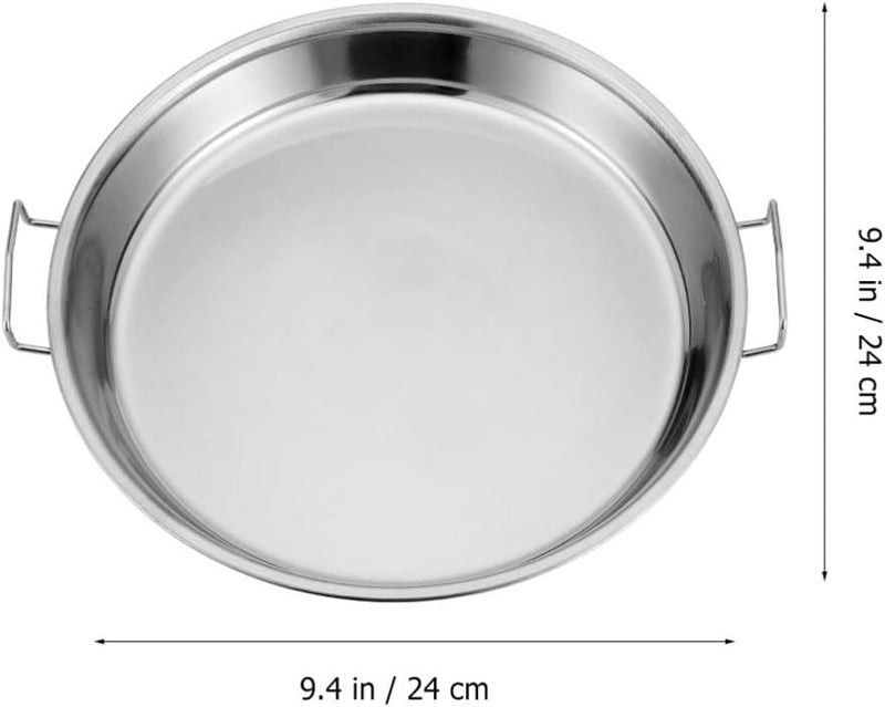 Hemoton 4pcs Stainless Steel Everyday Pan Cold Noodle Plate Chef Stir Fry Pan Steamer Pot Saucepot Casserole Pot Tray Dish with Handles for Home Kitchen Food Serving - Image 5
