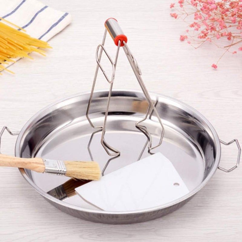 Hemoton 4pcs Stainless Steel Everyday Pan Cold Noodle Plate Chef Stir Fry Pan Steamer Pot Saucepot Casserole Pot Tray Dish with Handles for Home Kitchen Food Serving - Image 2