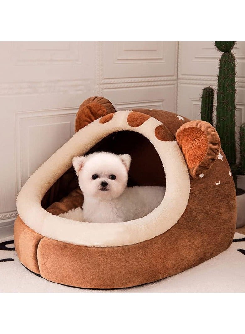 عام سرير الكلب للشتاء مع تدفئة فعالة، منزل الجرو المريح، خيمة النوم للقطط، كهف السرير الداخلي للقطط الصغيرة، سفينة حراسة للكلاب والقطط ذات الأحجام الصغيرة والمتوسطة - Image 1