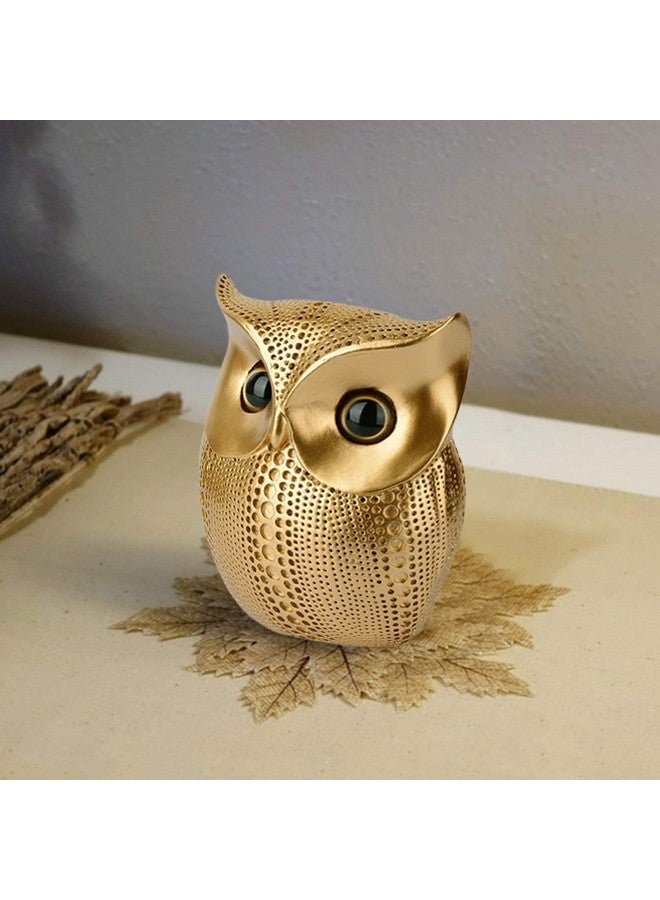 Xtore® Modern Classy Lucky Owl Resin Art Figure Showpiece (Golden), 1 Piece - Image 1