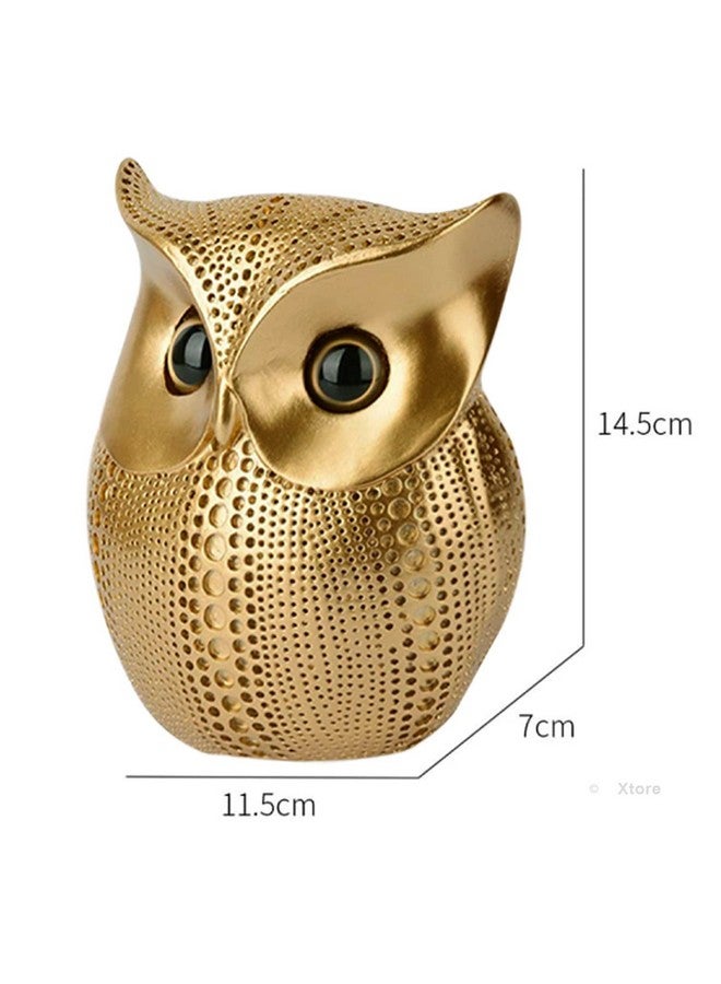 Xtore® Modern Classy Lucky Owl Resin Art Figure Showpiece (Golden), 1 Piece - Image 4