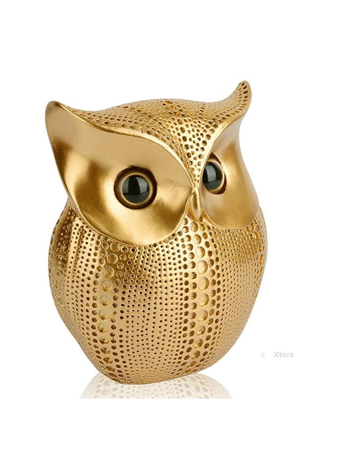 Xtore® Modern Classy Lucky Owl Resin Art Figure Showpiece (Golden), 1 Piece - Image 5