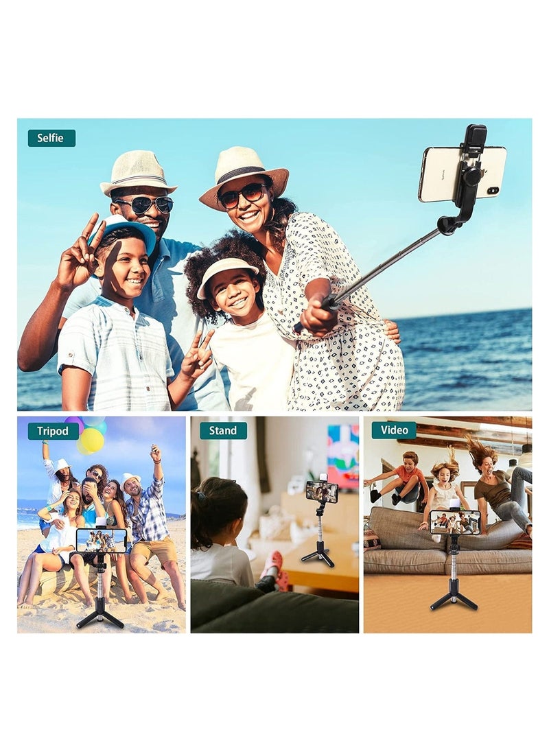 Mini Selfie Stick Tripod, Extendable 3 in 1 Selfie Stick Tripod with Remote, ​Phone Tripod with 3 Light Modes, 6 Brightness Levels, Selfie Stick for iPhone 12/11/11 - Image 5