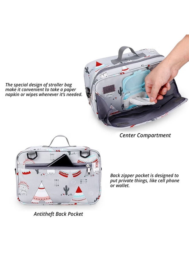 Baby Diaper Caddy Bag - Diaper Caddy Tote Baby Stroller Bag Nursery Storage Bin for Diapers, Wipes & Toys Mini Diaper Bag for Outdoor - Image 5