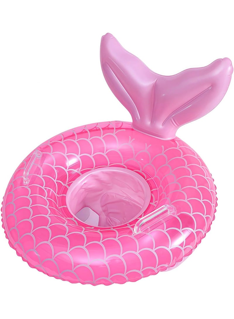 Baby Pool Float Mermaid Inflatable Swim Ring with Seat Handles Toddler Swimming Float for Baby Girls Boys and Kids - Image 1