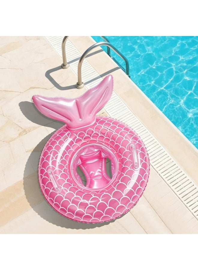 Baby Pool Float Mermaid Inflatable Swim Ring with Seat Handles Toddler Swimming Float for Baby Girls Boys and Kids - Image 3