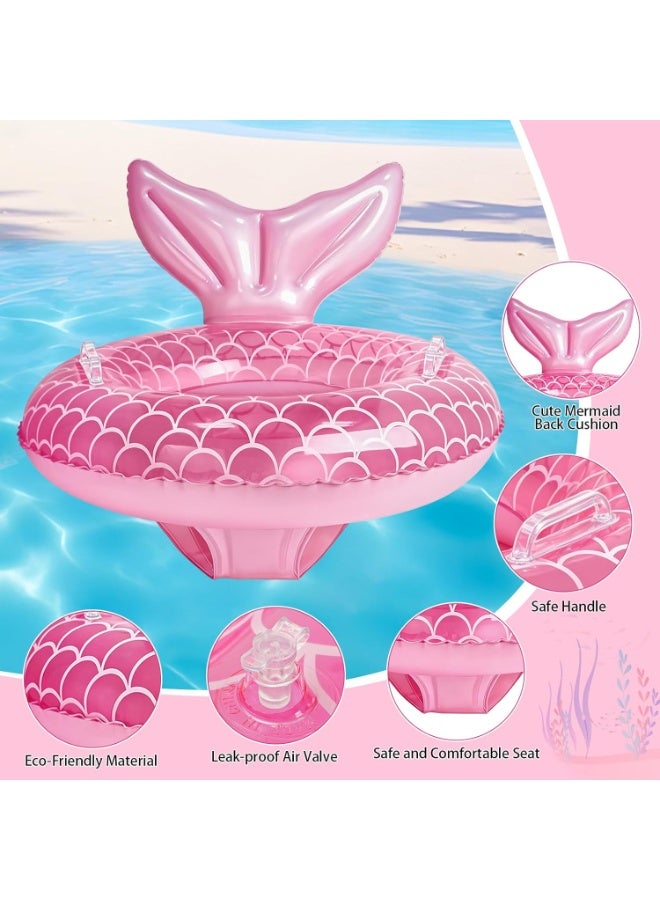 Baby Pool Float Mermaid Inflatable Swim Ring with Seat Handles Toddler Swimming Float for Baby Girls Boys and Kids - Image 2
