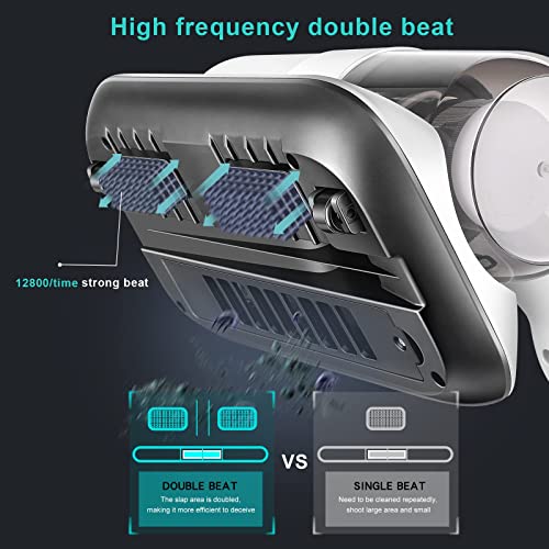 FYA Bed Vacuum Cleaner, Handheld Deep Sofa Vacuum Cleaner, High-Frequency Double Beat UV Mattress Vacuum Cleaner with HEPA 12Kpa Strong Suction and Low Noise, Suitable for Pillows, Sheets, Sofa, White - Image 3