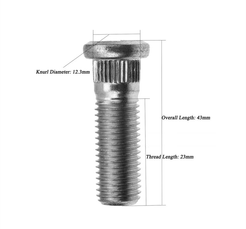 Mysttoo 10PCS M12x1.5 Wheel Studs 43mm Lug Bolt Stud Compatible with Honda Accord Civic City CR-V CRX Fit HR-V Insight Element Prelude S2000 Acura Integra CSX CL ILX TL EL MDX TSX - Image 4