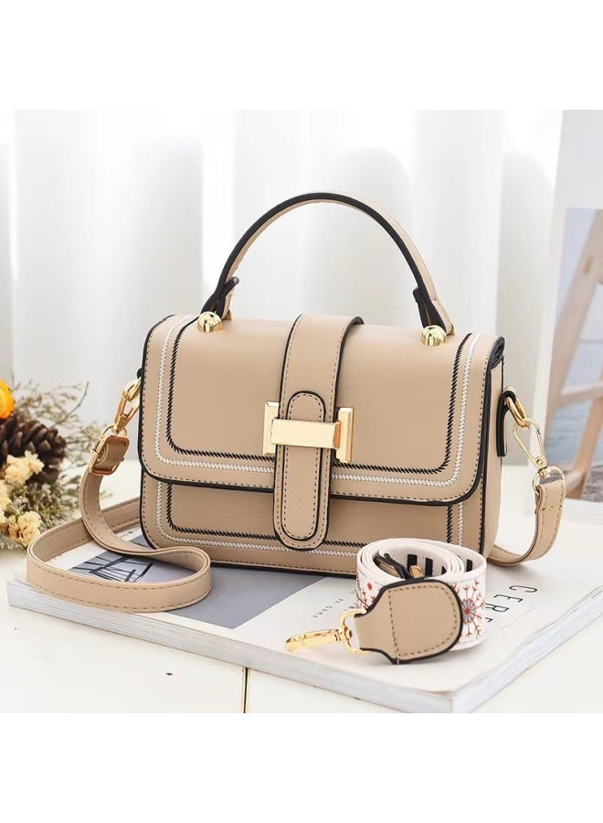 Fashion Fashion Women's Bag Texture Trend Small Square Bag Wide Shoulder Strap Portable Crossbody Shoulder Bag - Image 2