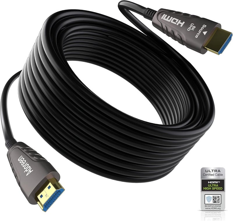 Adoreen 8K Fiber Optic HDMI 2.1 Cable 35 Feet-10 Meter（Certified） Active Optical HDMI Cord for 8K@60Hz 4K@120Hz 2K@240Hz Dynamic HDR eARC HDCP2.2&2.3 4:4:4 3D,Compatible PS5/PS4,Ultra HD TV - Image 1