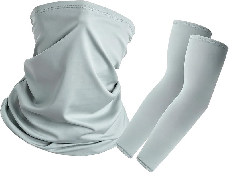 Duomama Cooling Arm Sleeves & Neck Gaiter Set - Sun Protection & Breathable Face Cover for Outdoor Activities - Image 1