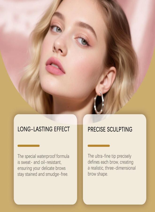 زيفوكو قلم حواجب يومي للعناية اليومية، يتميز بملمس حريري وسهولة الاستخدام، قلم حواجب 2 في 1 أسود - Image 3