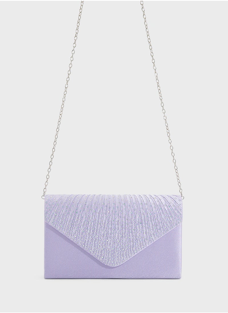 Ella Limited Edition Pleated Embellished Clutch Bag  - Image 1