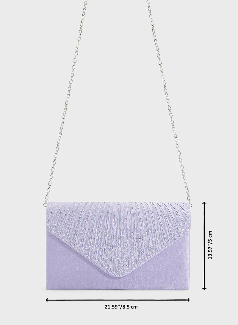 Ella Limited Edition Pleated Embellished Clutch Bag