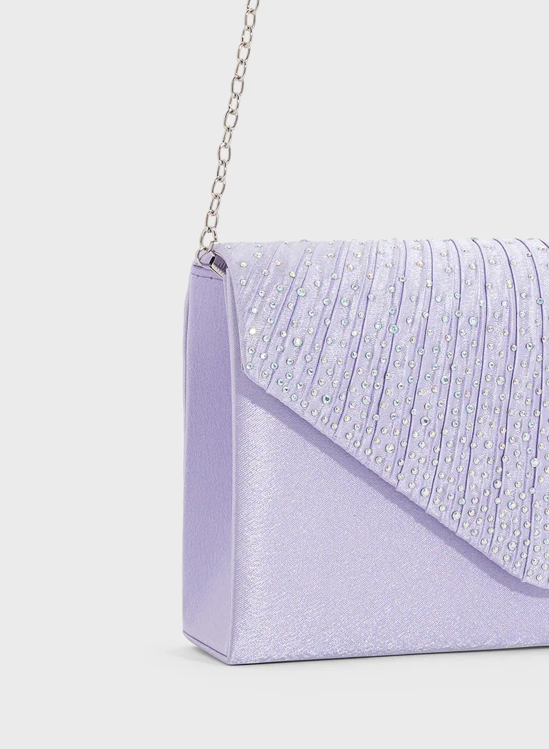 Ella Limited Edition Pleated Embellished Clutch Bag
