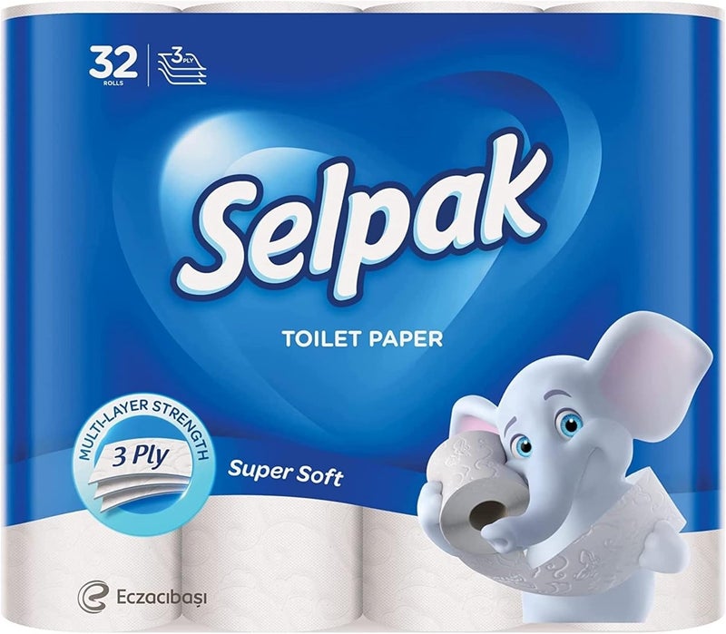 Selpak 3 Ply Toilet Paper 32 Rolls 140 Sheets - Image 1
