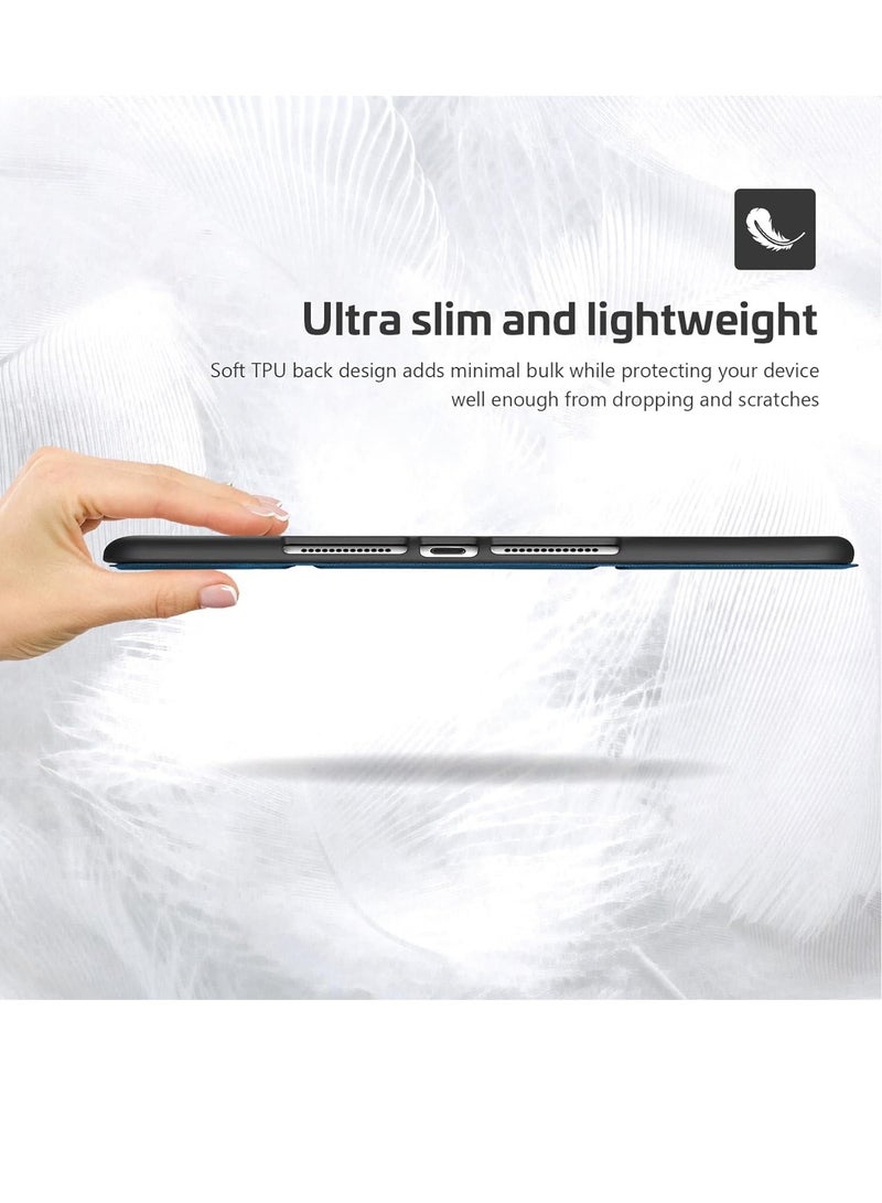 Procases iPad 10.2 9th and 8th and 7th Generation with Pencil Holder Flexible Soft TPU Back Cover Ultra Slim Lightweight Stand Protective Case Navy - Image 4