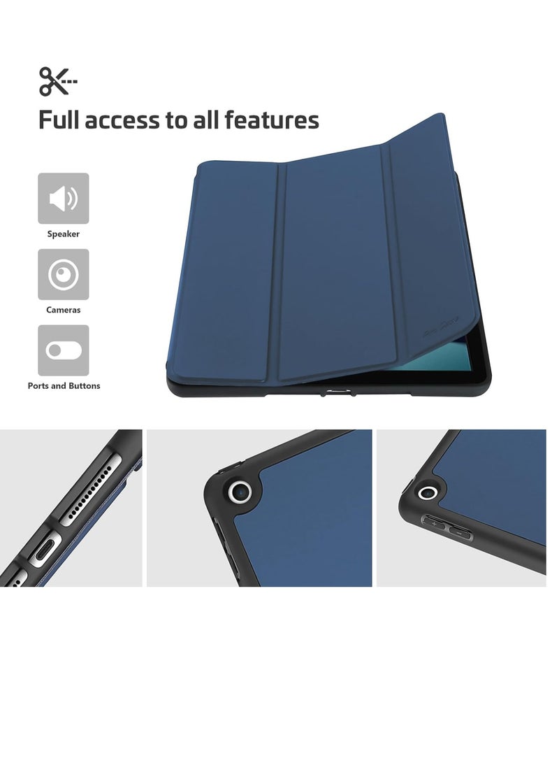 Procases iPad 10.2 9th and 8th and 7th Generation with Pencil Holder Flexible Soft TPU Back Cover Ultra Slim Lightweight Stand Protective Case Navy - Image 5