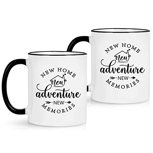 Cabtnca New Home Adventure Mug Set Housewarming Gift for Couple 11Oz Pack of 2