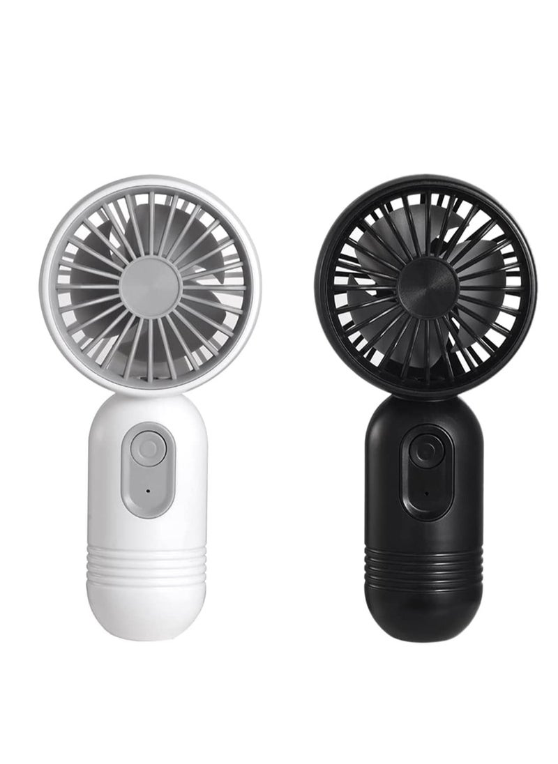 Excefore Mini Handheld Fan, Portable Travel Fan, Battery Operated Small Personal Fan,  Mini Hand Held Fan with USB Rechargeable 400mAh Battery, Quiet<30dB 3 Speeds for Travel Camping Outdoor Home Office 2PCS  - Image 1