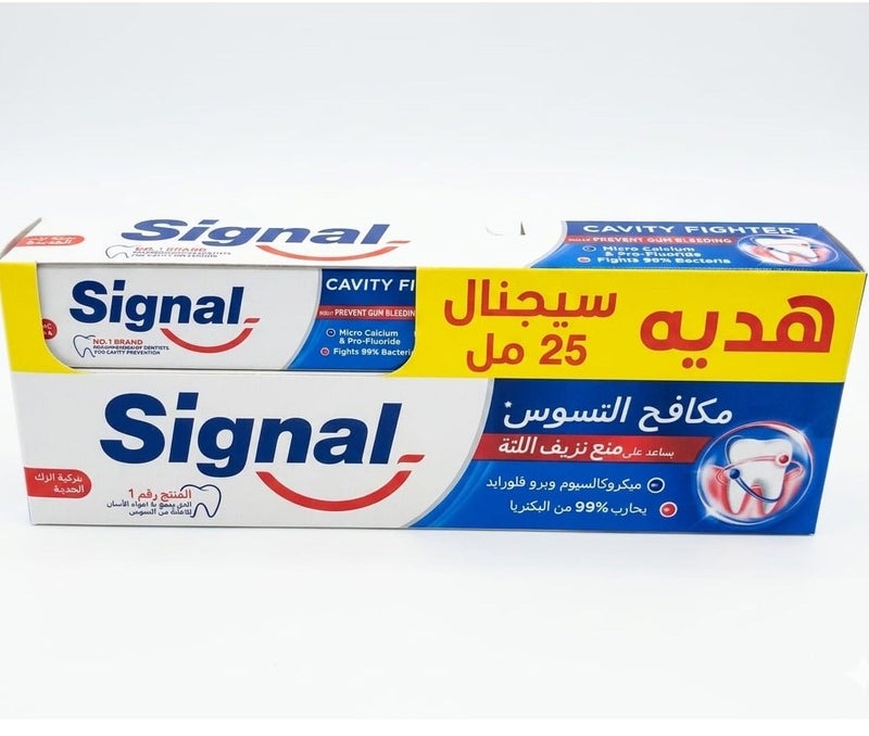 Signal Toothpaste Cavity Fighter 120 Ml + Toothpaste Cavity Fighter 25 Ml Free