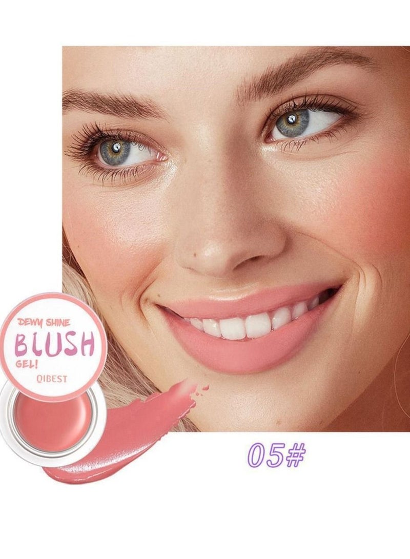 QiBest أحمر خدود كريمي غير لامع للخدود والشفتين مكياج مقاوم للماء أحمر خدود متعدد الاستخدامات لمسة غير لامعة خفيف الوزن سهل الدمج أحمر خدود كريمي طبيعي لجميع ألوان البشرة 5 جرام - Image 1