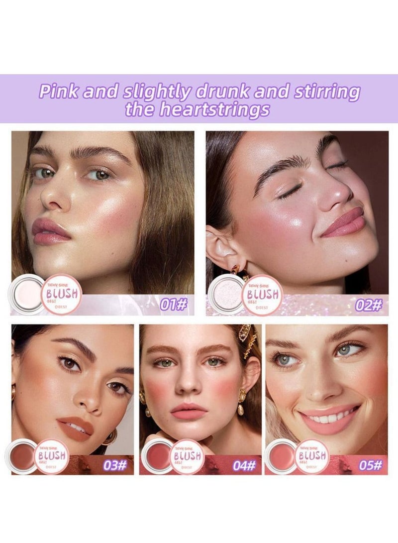 QiBest أحمر خدود كريمي غير لامع للخدود والشفتين مكياج مقاوم للماء أحمر خدود متعدد الاستخدامات لمسة غير لامعة خفيف الوزن سهل الدمج أحمر خدود كريمي طبيعي لجميع ألوان البشرة 5 جرام - Image 5