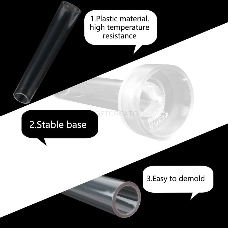 SOFTCREATO Candle Stick Mold I Taper Round Pillar Tapered Cylindrical Acrylic Candlestick Wax Mould I Modern Creative Shape Molds I for DIY Handmade Ornament Soap, Cake Décor, Art Craft Making, Home Decoration (2.2 X 25 CM) - Image 5