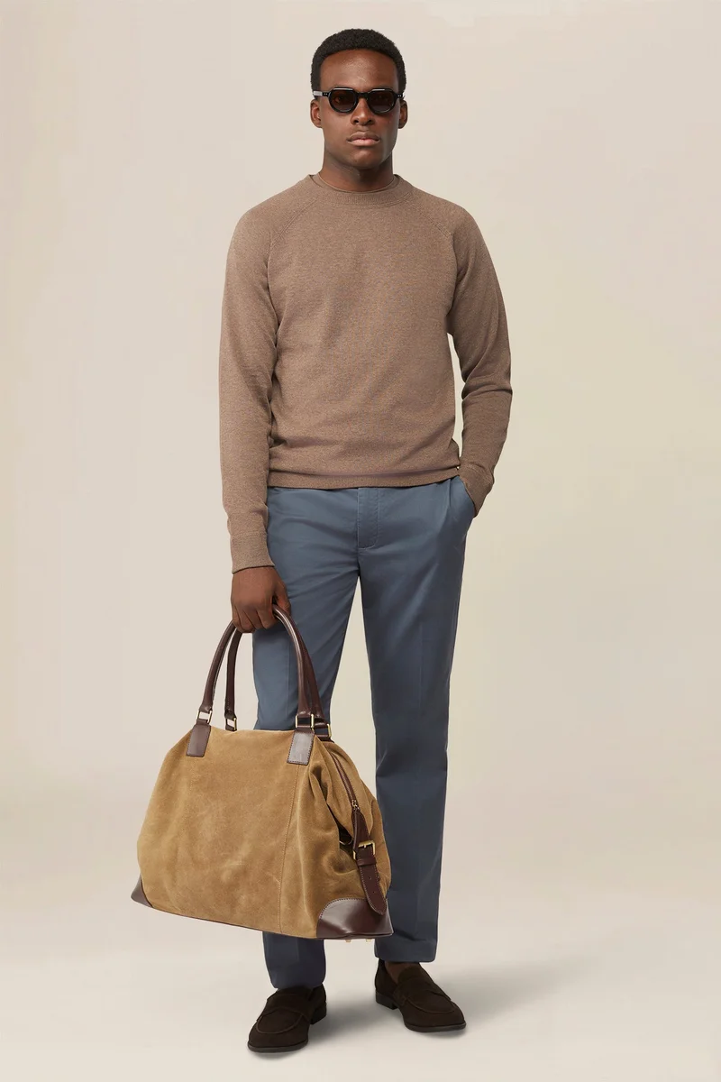 Men's classic regular fit chino trousers - Cerulean