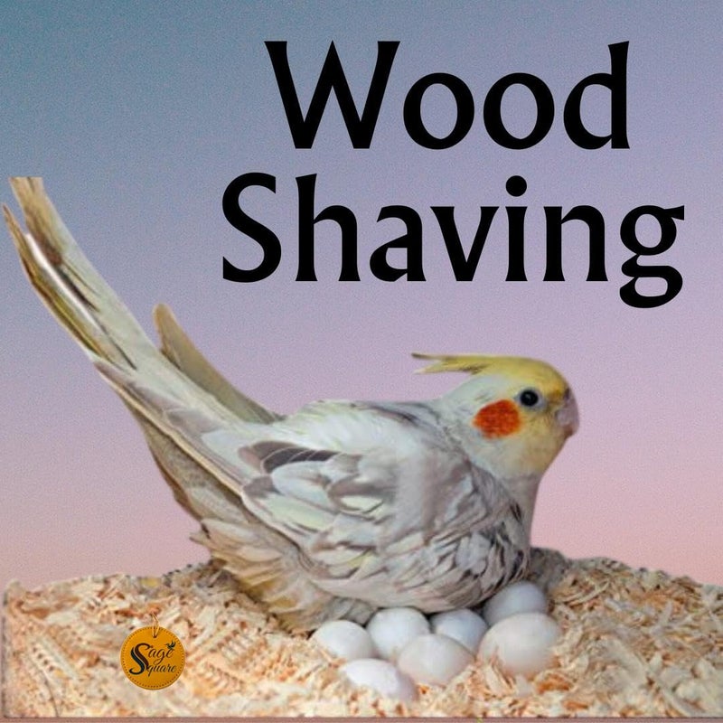 Sage Square رقائق الخشب 150 جرام - فراش طبيعي ناعم ممتاز للطيور والحيوانات الصغيرة - مادة تعشيش مريحة - مثالية للطيور، والهامستر، والجرذان، والأرانب، وخنازير غينيا 100% آمنة وصحية - Image 1