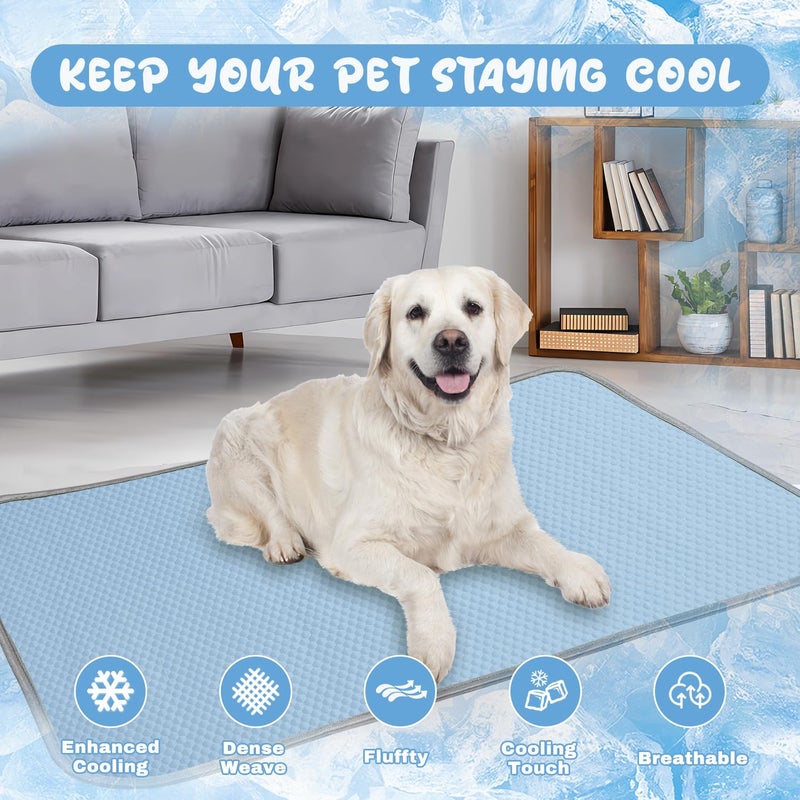 Buvlnee Summer Dog Cooling Mat Washable Ice Silk Self Cool Pad for Small Medium Large Dogs and Cats, Pet Sleeping Pad for Crate, Bed, Indoor & Outdoor Floor, Car Seats - Image 2